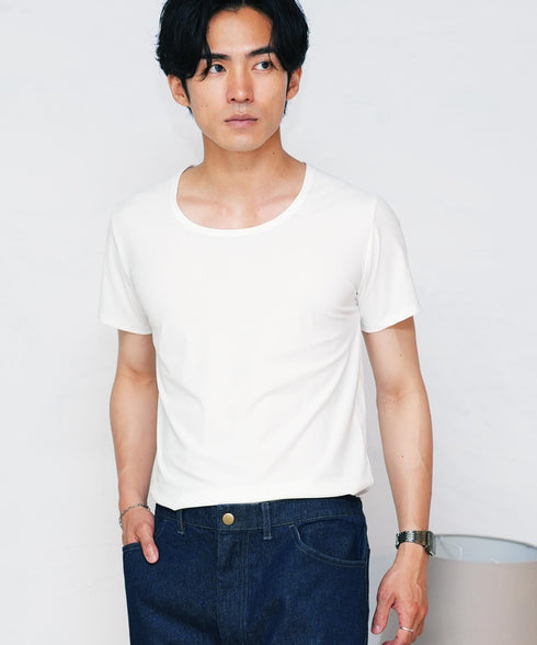 接触冷感UネックインナーTシャツ