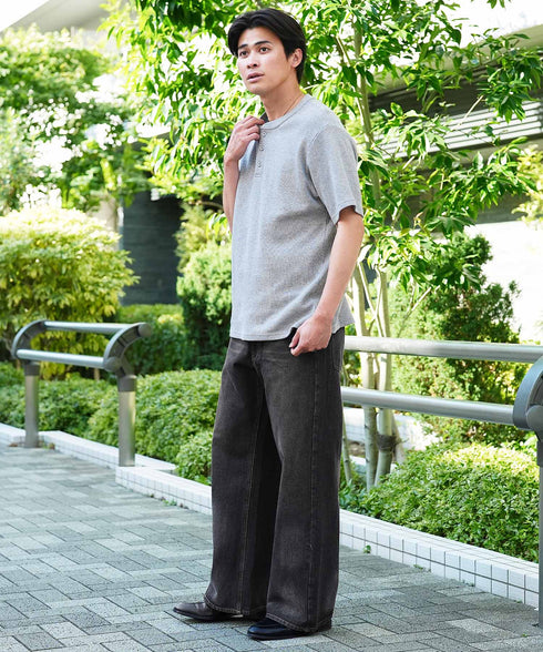 オイルドバギーデニムパンツ