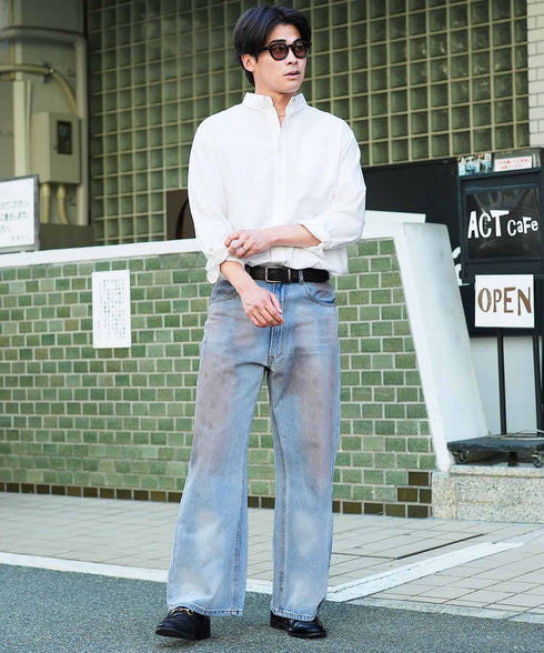 オイルドバギーデニムパンツ