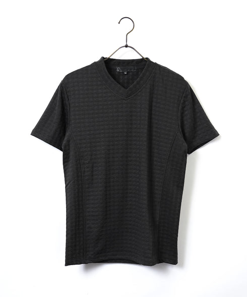 ダイヤジャガードVネックTシャツ