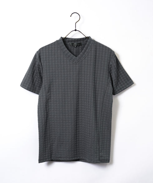 ダイヤジャガードVネックTシャツ