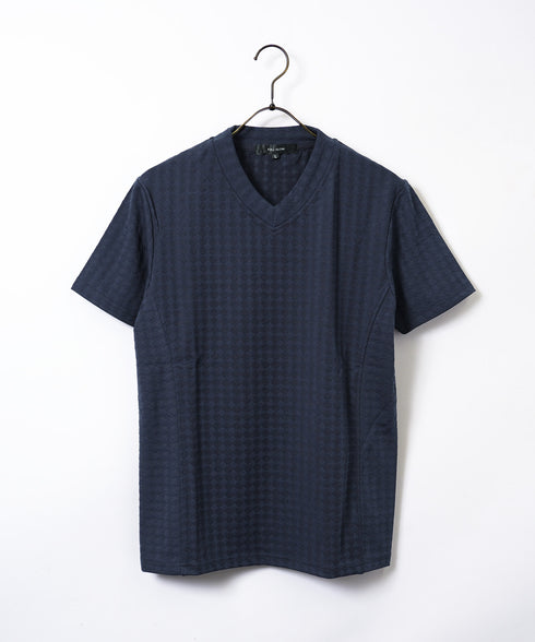 ダイヤジャガードVネックTシャツ