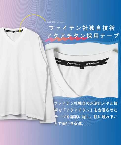 PHITEN(ファイテン)コラボ 中空糸VネックロンT