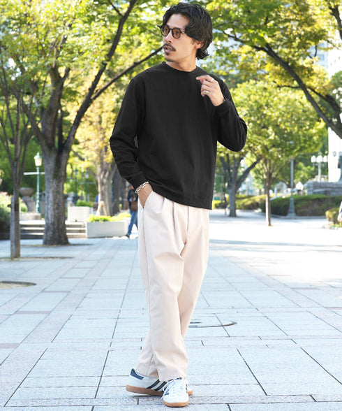 汗染み防止クルーネックロンT