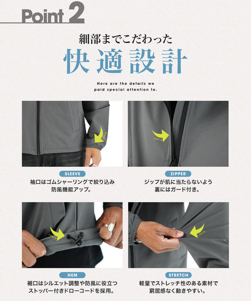 多機能ZIPフーデッドブルゾン