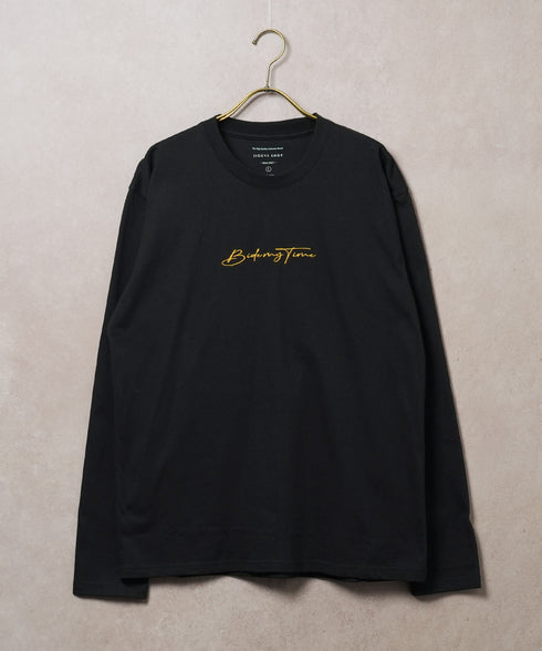 (9月下旬発送予定)オーガビッツ コットン マルチ刺繍ロンT | Tシャツ 長袖 カットソー ロンティー ブランド おしゃれ ワンポイント 白Tシャツ クルーネック 服 秋服 秋 冬服 冬 春服 春 黒 白 ベージュ 【メール便】【先行予約1288】