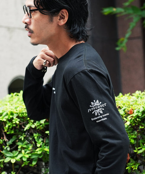 (9月下旬発送予定)オーガビッツ コットン マルチ刺繍ロンT | Tシャツ 長袖 カットソー ロンティー ブランド おしゃれ ワンポイント 白Tシャツ クルーネック 服 秋服 秋 冬服 冬 春服 春 黒 白 ベージュ 【メール便】【先行予約1288】