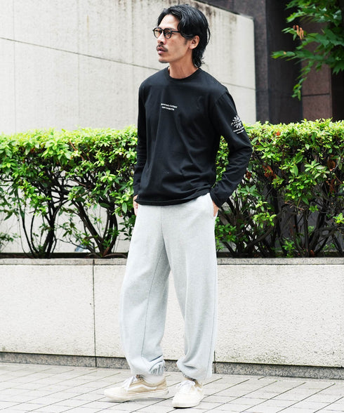 (9月下旬発送予定)オーガビッツ コットン マルチ刺繍ロンT | Tシャツ 長袖 カットソー ロンティー ブランド おしゃれ ワンポイント 白Tシャツ クルーネック 服 秋服 秋 冬服 冬 春服 春 黒 白 ベージュ 【メール便】【先行予約1288】