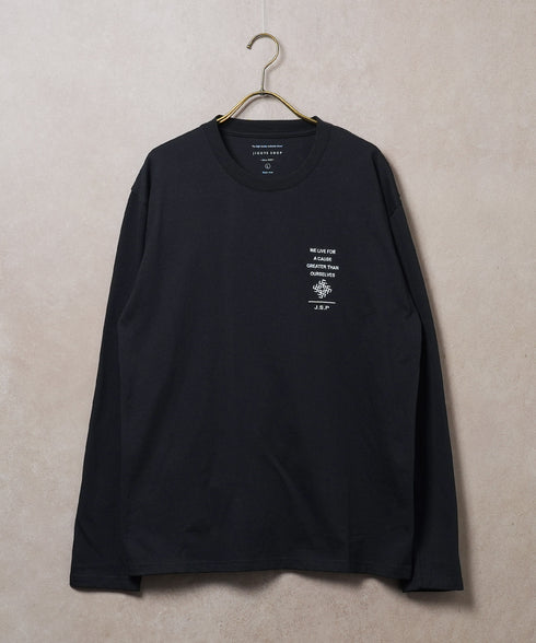 (9月下旬発送予定)オーガビッツ コットン マルチ刺繍ロンT | Tシャツ 長袖 カットソー ロンティー ブランド おしゃれ ワンポイント 白Tシャツ クルーネック 服 秋服 秋 冬服 冬 春服 春 黒 白 ベージュ 【メール便】【先行予約1288】
