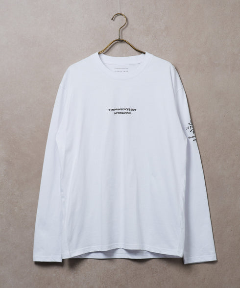(9月下旬発送予定)オーガビッツ コットン マルチ刺繍ロンT | Tシャツ 長袖 カットソー ロンティー ブランド おしゃれ ワンポイント 白Tシャツ クルーネック 服 秋服 秋 冬服 冬 春服 春 黒 白 ベージュ 【メール便】【先行予約1288】