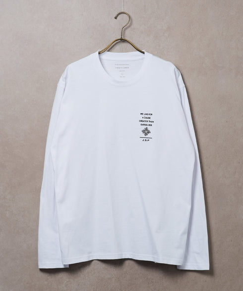 (9月下旬発送予定)オーガビッツ コットン マルチ刺繍ロンT | Tシャツ 長袖 カットソー ロンティー ブランド おしゃれ ワンポイント 白Tシャツ クルーネック 服 秋服 秋 冬服 冬 春服 春 黒 白 ベージュ 【メール便】【先行予約1288】