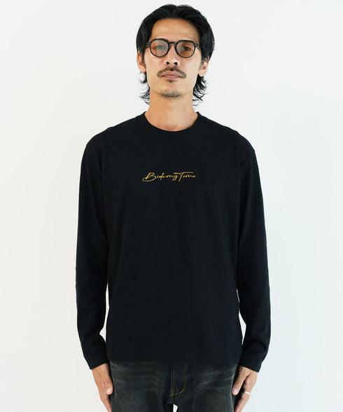 (9月下旬発送予定)オーガビッツ コットン マルチ刺繍ロンT | Tシャツ 長袖 カットソー ロンティー ブランド おしゃれ ワンポイント 白Tシャツ クルーネック 服 秋服 秋 冬服 冬 春服 春 黒 白 ベージュ 【メール便】【先行予約1288】