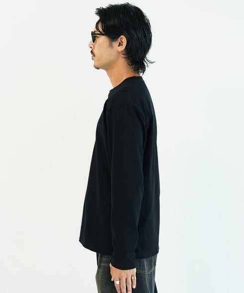 (9月下旬発送予定)オーガビッツ コットン マルチ刺繍ロンT | Tシャツ 長袖 カットソー ロンティー ブランド おしゃれ ワンポイント 白Tシャツ クルーネック 服 秋服 秋 冬服 冬 春服 春 黒 白 ベージュ 【メール便】【先行予約1288】