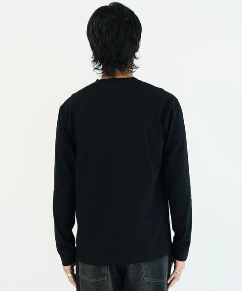 (9月下旬発送予定)オーガビッツ コットン マルチ刺繍ロンT | Tシャツ 長袖 カットソー ロンティー ブランド おしゃれ ワンポイント 白Tシャツ クルーネック 服 秋服 秋 冬服 冬 春服 春 黒 白 ベージュ 【メール便】【先行予約1288】