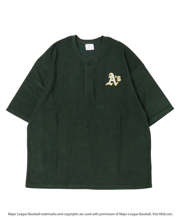 MLB / メジャーリーグベースボール Lulu & Arnie 別注 オーバーサイズ パイル ヘンリーネック 半袖 Tシャツ