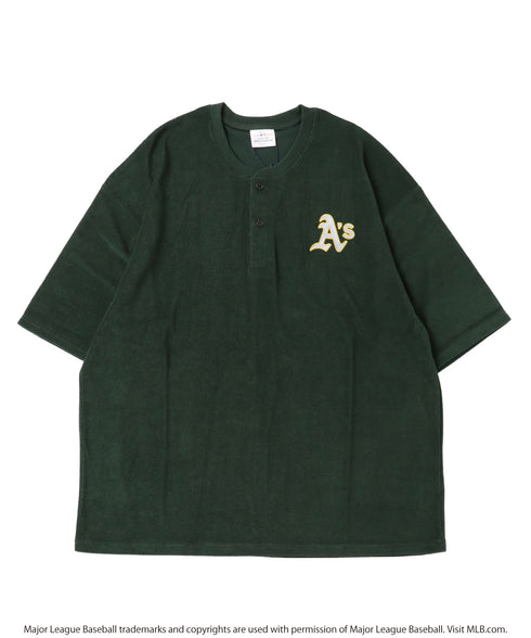 MLB / メジャーリーグベースボール Lulu & Arnie 別注 オーバーサイズ パイル ヘンリーネック 半袖 Tシャツ