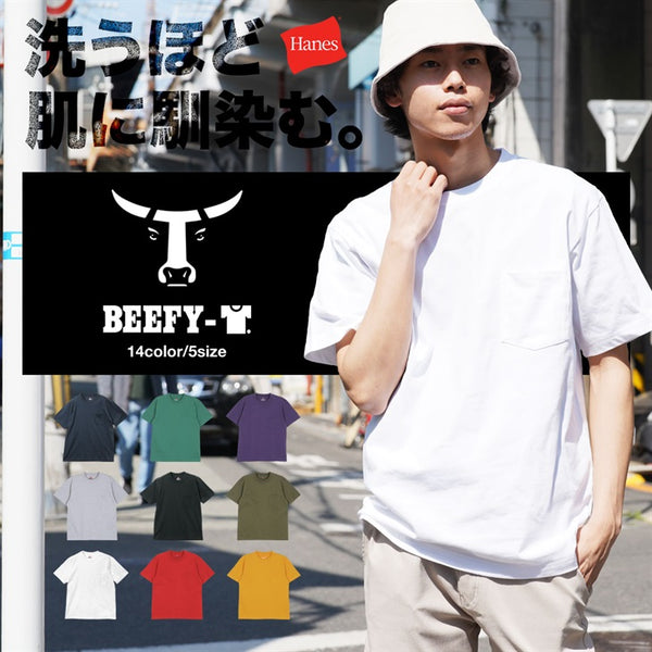 Hanes ヘインズ BEEFY メンズ ポケット付き 半袖Tシャツ 綿100 ビーフィー ギフト ラッピング無料 【メール便】