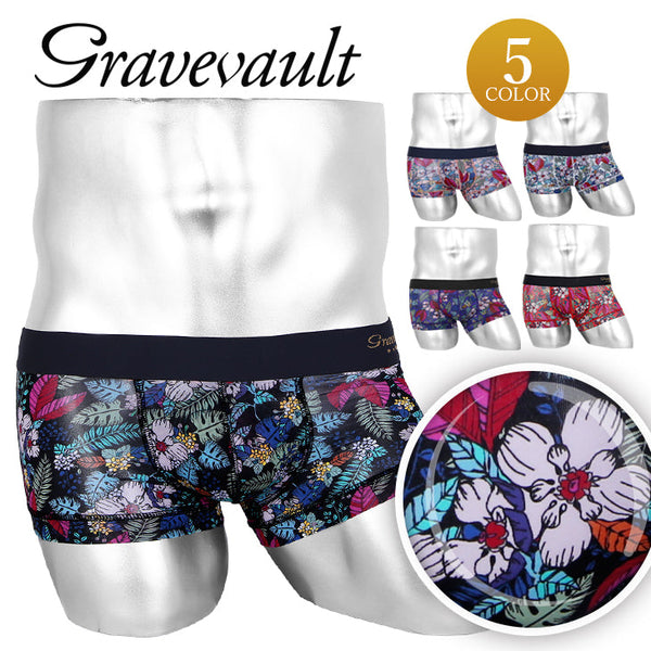 グレイブボールト Gravevault WILD FLOWERS メンズ ローライズ ボクサーパンツ