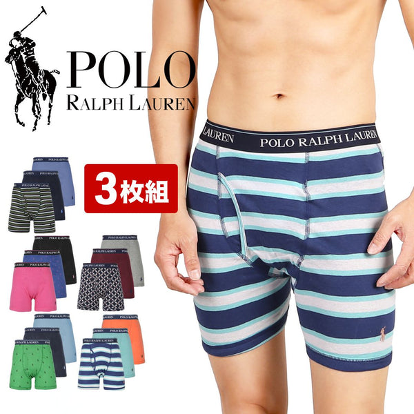 ポロ ラルフローレン POLO RALPH LAUREN 【3枚セット】Classic Fit Cotton メンズ ロングボクサーパンツ OUTLET SALE_F cts