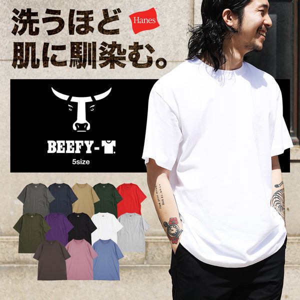 ヘインズ Hanes BEEFY メンズ クルーネック 半袖 Tシャツ【メール便】