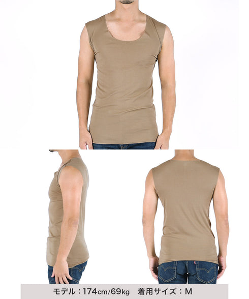グンゼ GUNZE Tシャツ専用インナー in.T メンズ クルーネックスリーブレス 【メール便】