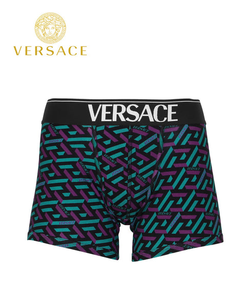 ヴェルサーチェ VERSACE JERSEY STRETCH STAMPA BAROCCO メンズ ロングボクサーパンツ