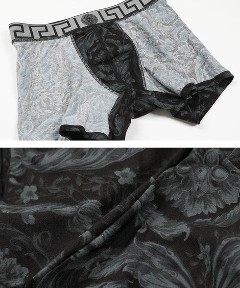 ヴェルサーチェ VERSACE JERSEY STRETCH STAMPA BAROCCO メンズ ロングボクサーパンツ