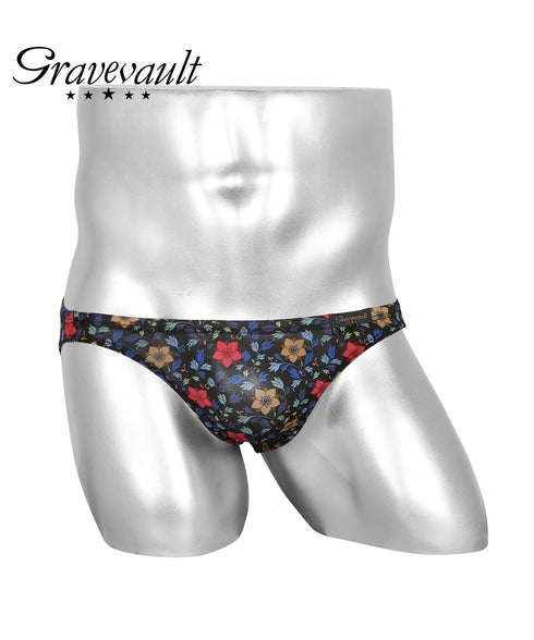 グレイブボールト Gravevault FLOWER RAIJIN TRIBE CHECK メンズ ビキニ 【メール便】