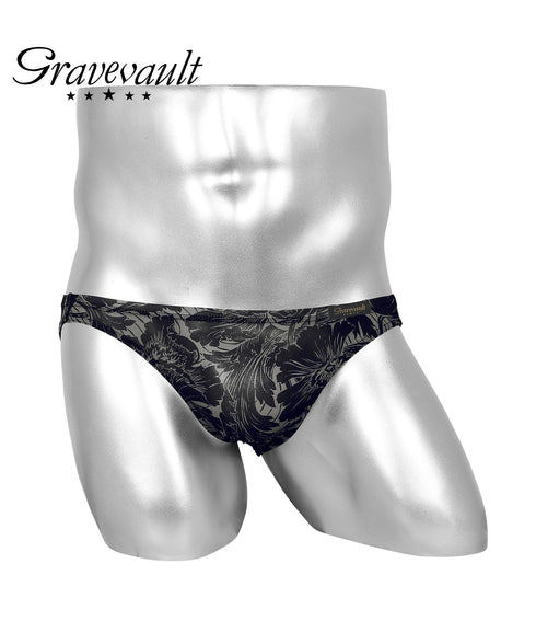 グレイブボールト Gravevault FLOWER RAIJIN TRIBE CHECK メンズ ビキニ 【メール便】