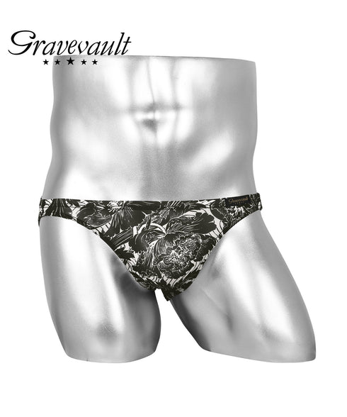 グレイブボールト Gravevault FLOWER RAIJIN TRIBE CHECK メンズ ビキニ 【メール便】