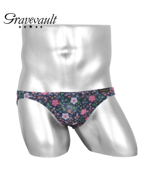 グレイブボールト Gravevault FLOWER RAIJIN TRIBE CHECK メンズ ビキニ 【メール便】