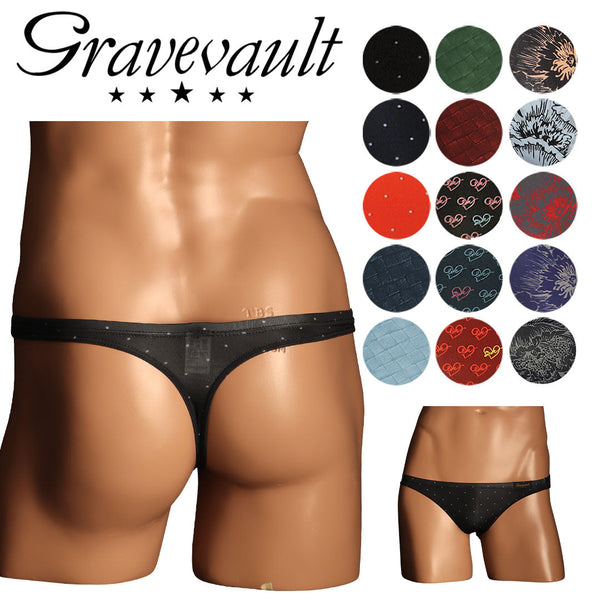 グレイブボールト Gravevault FLOWER RAIJIN Oriental BANDANA BORDER メンズ Tバック 【メール便】