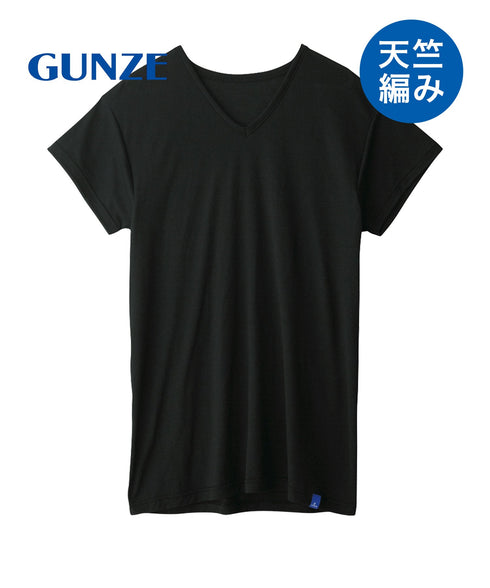 グンゼ GUNZE COOLMAGIC 汗取り付きVネックTシャツ 鹿の子 【メール便】 cts