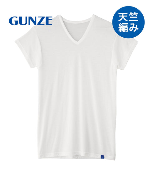 グンゼ GUNZE COOLMAGIC 汗取り付きVネックTシャツ 鹿の子 【メール便】 cts