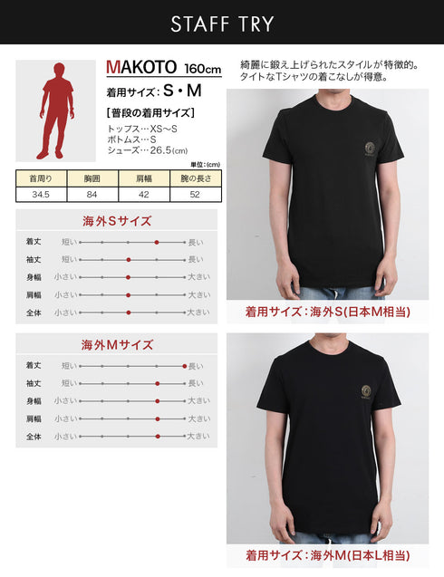 ヴェルサーチェ VERSACE La Medusa メンズ VネックTシャツ ロゴ Tシャツ おしゃれ かっこいい ハイブランド 高級 人気 プレゼント 彼氏