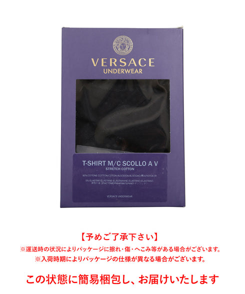 ヴェルサーチェ VERSACE La Medusa メンズ VネックTシャツ ロゴ Tシャツ おしゃれ かっこいい ハイブランド 高級 人気 プレゼント 彼氏