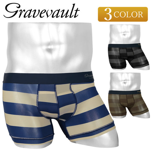 【5】グレイブボールト Gravevault BorderLine メンズ ショート ボクサーパンツ おしゃれ 芸能人 愛用 国産 日本製 高級 ラッピング無料【メール便】