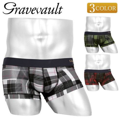 グレイブボールト Gravevault TRIBE CHECK メンズ ローライズボクサーパンツ
