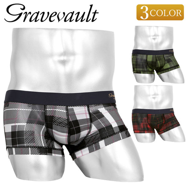 グレイブボールト Gravevault TRIBE CHECK メンズ ローライズボクサーパンツ