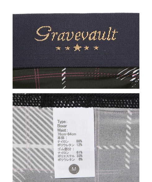 グレイブボールト Gravevault TRIBE CHECK メンズ ローライズボクサーパンツ