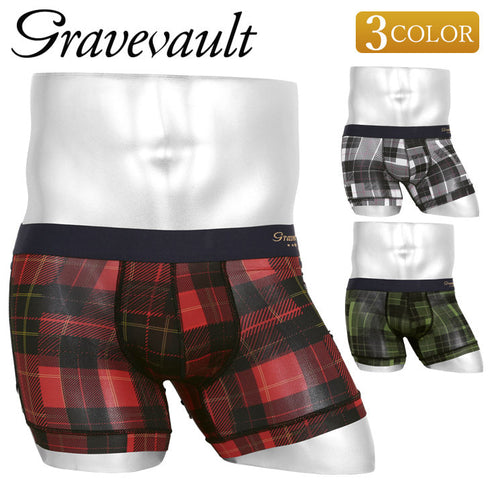 グレイブボールト Gravevault TRIBE CHECK メンズ ショートボクサーパンツ