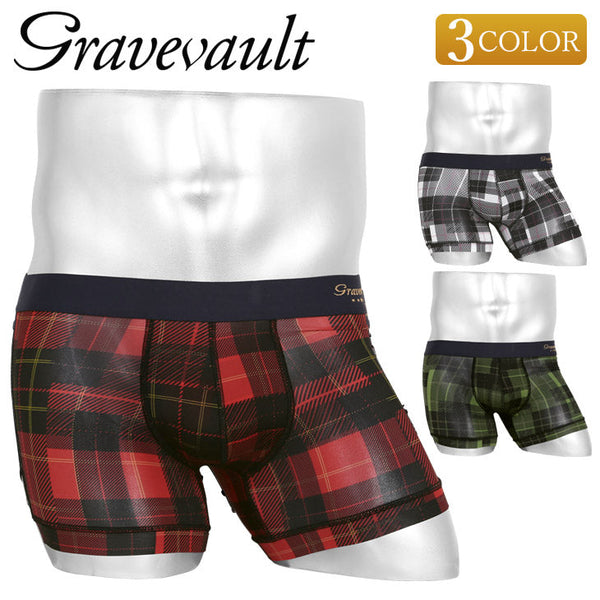 グレイブボールト Gravevault TRIBE CHECK メンズ ショートボクサーパンツ