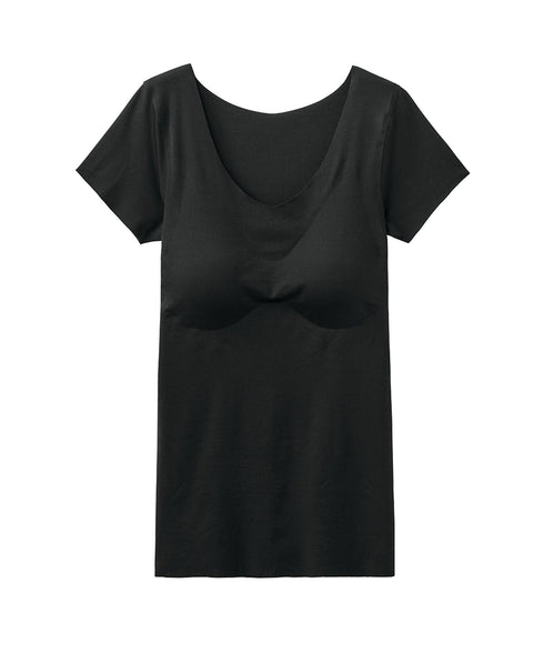 グンゼ GUNZE KIREILABO キレイラボ  完全無縫製COOL ひんやり接触冷感 2分袖 パッド付き レディース cts