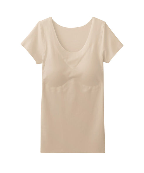 グンゼ GUNZE KIREILABO キレイラボ  完全無縫製COOL ひんやり接触冷感 2分袖 パッド付き レディース cts