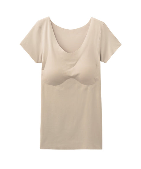 グンゼ GUNZE KIREILABO キレイラボ  完全無縫製COOL ひんやり接触冷感 2分袖 パッド付き レディース cts