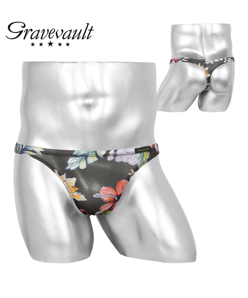 グレイブボールト Gravevault Vintage aloha Playful mood dry leaves camouflage メンズ Tバック 【メール便】