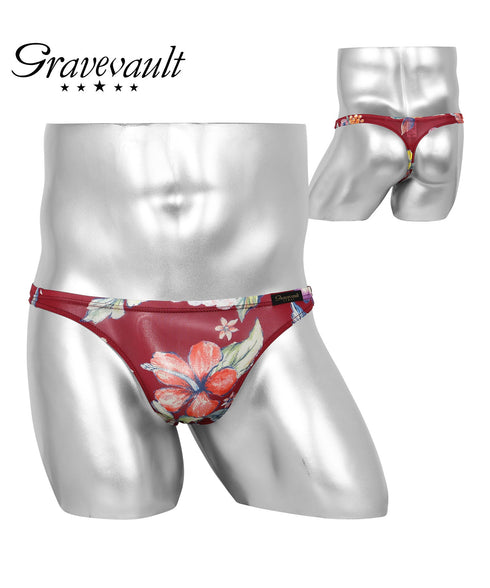 グレイブボールト Gravevault Vintage aloha Playful mood dry leaves camouflage メンズ Tバック 【メール便】