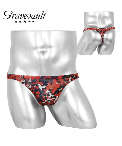 グレイブボールト Gravevault Vintage aloha Playful mood dry leaves camouflage メンズ Tバック 【メール便】