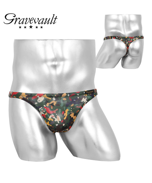 グレイブボールト Gravevault Vintage aloha Playful mood dry leaves camouflage メンズ Tバック 【メール便】
