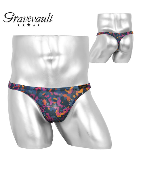 グレイブボールト Gravevault Vintage aloha Playful mood dry leaves camouflage メンズ Tバック 【メール便】